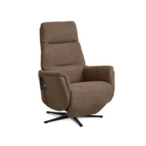 Marvin løftestol m/ recliner - Brown Vista stof - Fjernbetjening